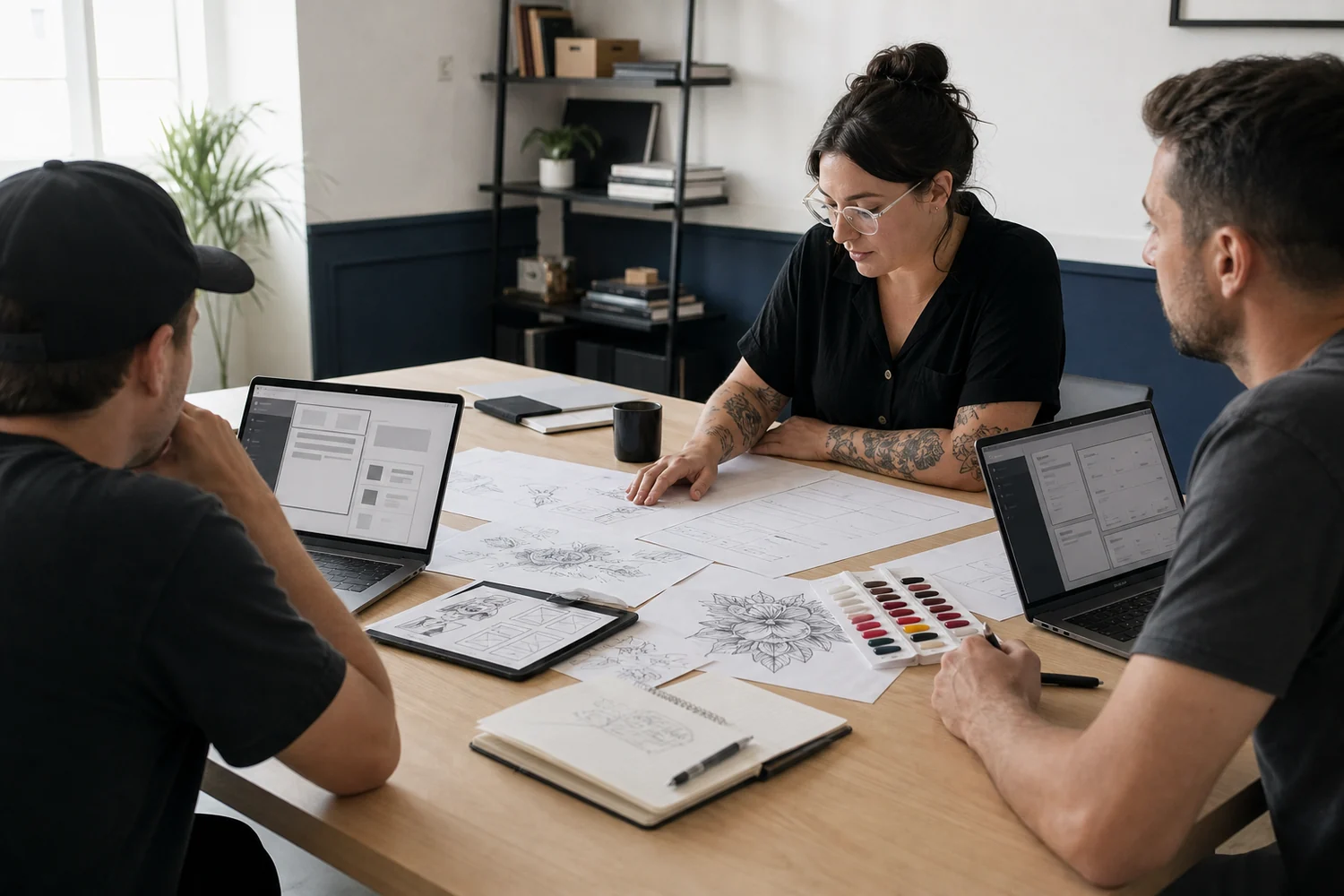 Product team collaborating on software for tattoo studios and nail salons